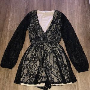 Black Lace Romper